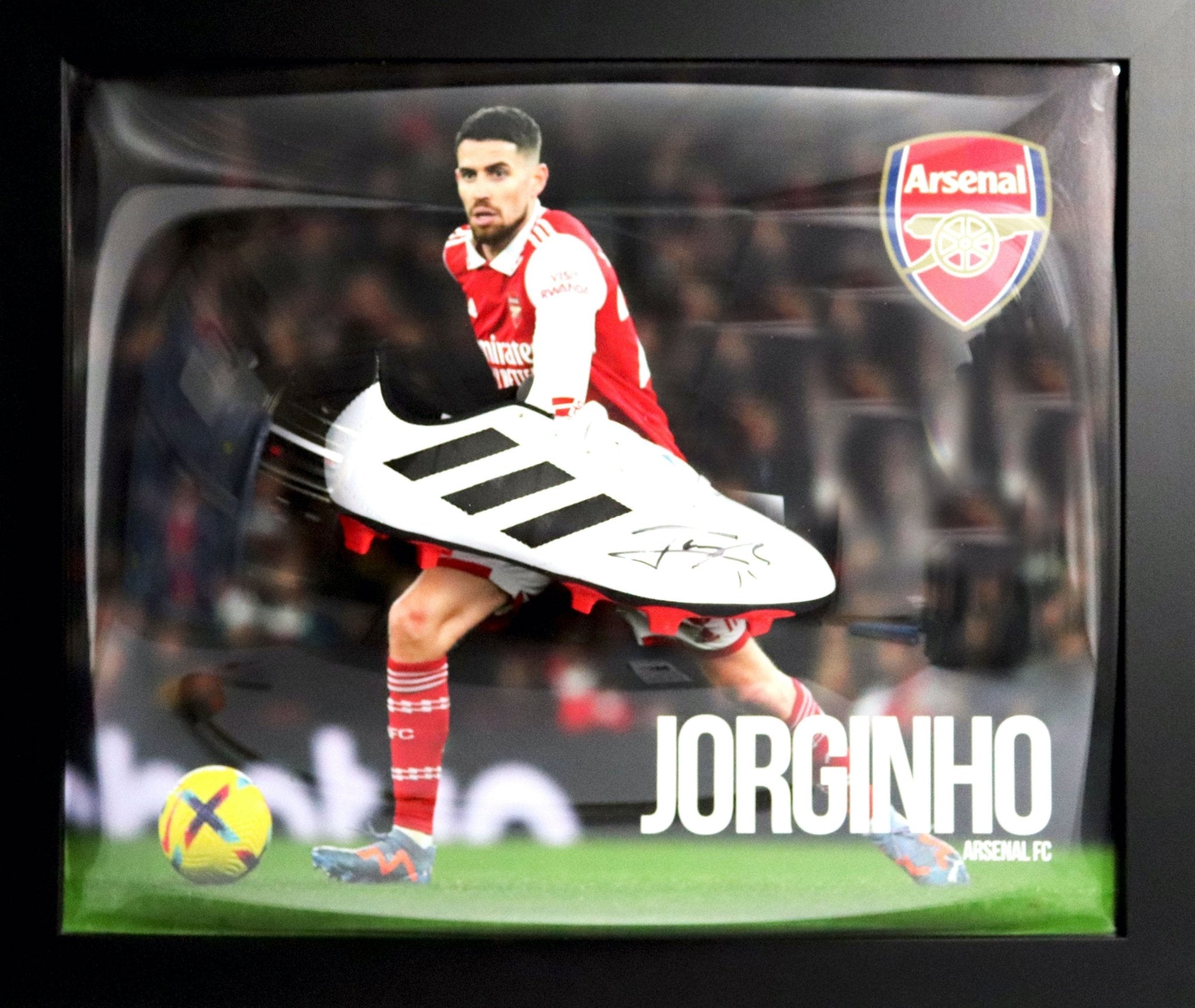 Jorginho Signed Arsenal Boot Framed Display - Memorabilia Framers Shop